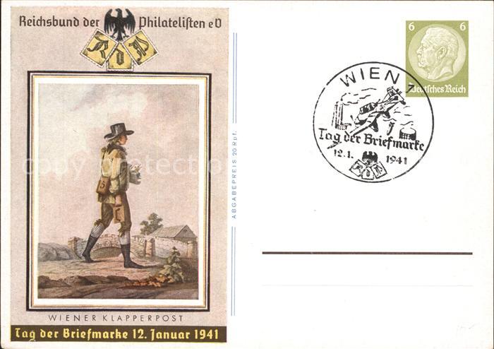 Philatelie Wiener Klapperpost Tag der Briefmarke 12. Januar