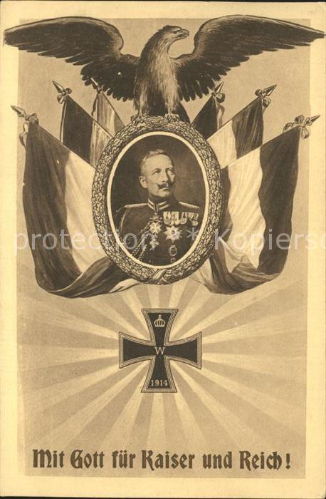 Wilhelm II Adler Eisernes Kreuz Fahnen