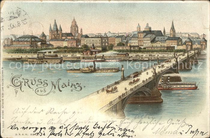 Verlag Hagelberg W. Nr. 36908 Mainz Hold to Light Litho