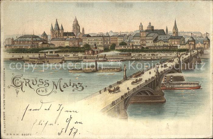 Verlag Hagelberg W. Nr. 36908 Mainz Hold to Light Litho