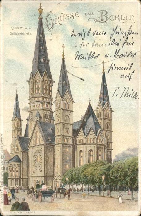 Verlag Hagelberg W. Nr. 36900 Berlin Kaiser Wilhelm Gedaechtniskirche Hold to Li