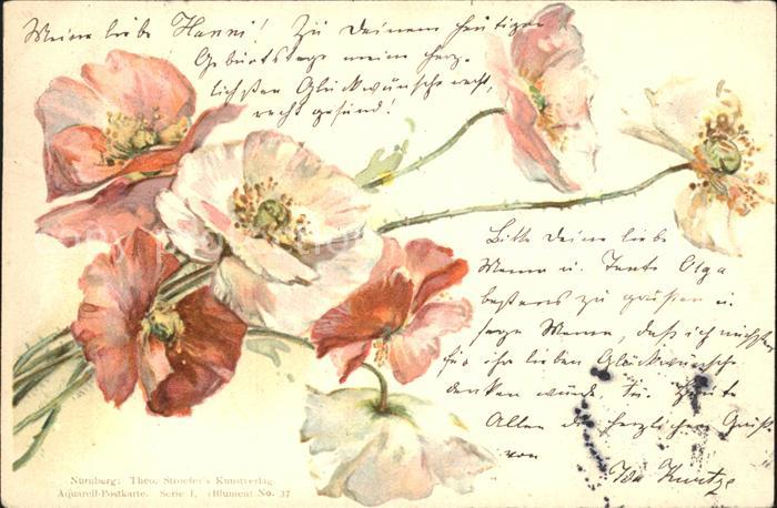 Verlag Stroefers Theo Nr. 37 Serie I. Blumen Litho