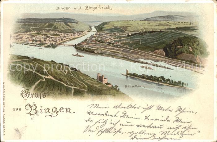 Verlag Hagelberg W. Nr. 36909 Bingen Bingerbrück Litho