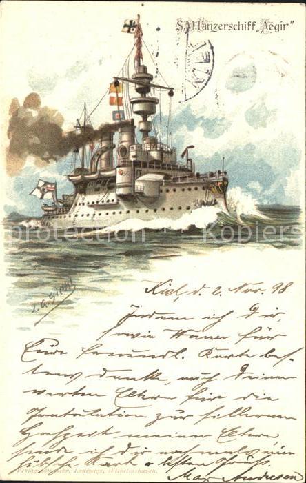 Marine S.M. Panzerschiff Aegir Litho