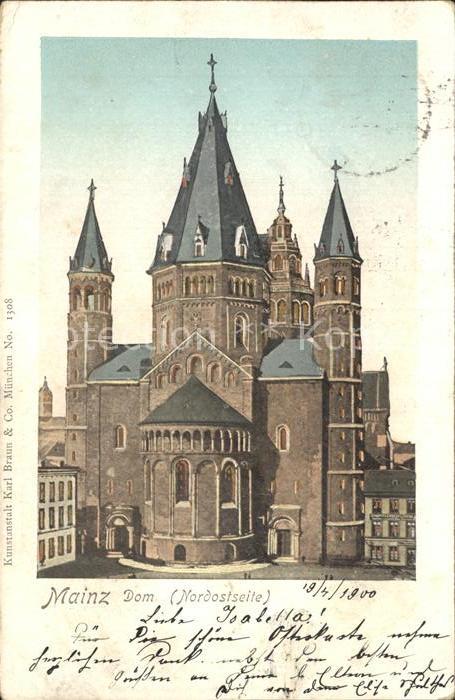 Verlag Braun Nr. 1308 Mainz Dom Goldfenster