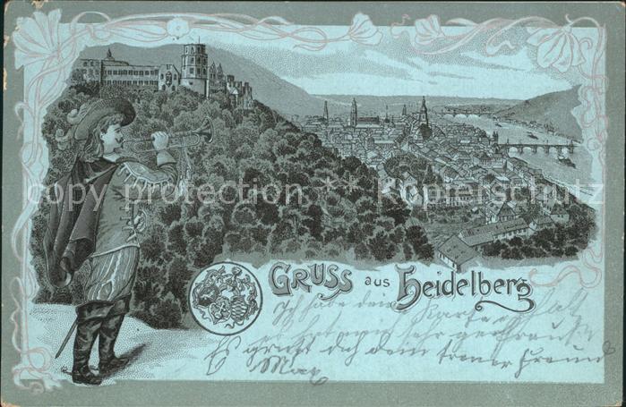 Trompeter Scheffel Heidelberg Litho