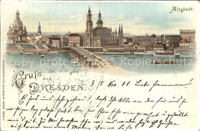 Verlag Hagelberg W. Nr. 36904 Dresden Altstadt Litho