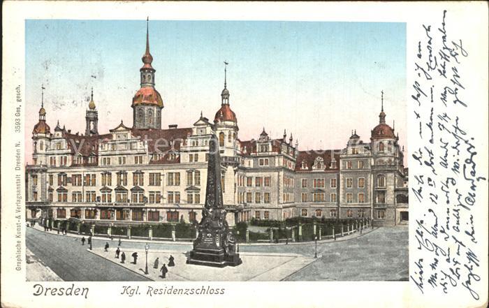Goldfensterkarte Nr. 3593 Dresden Königliches Residenzschlos