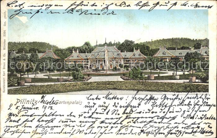 Verlag Braun Nr. 3394 Pillnitz Gartenpalais Goldfenster
