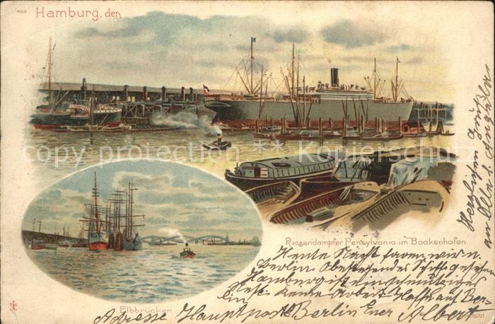 Dampfer Oceanliner Pennsylvania Baakenhafen Hamburg Segels