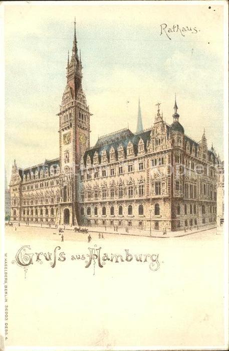 Verlag Hagelberg W. Nr. 36903 Hamburg Rathaus Litho