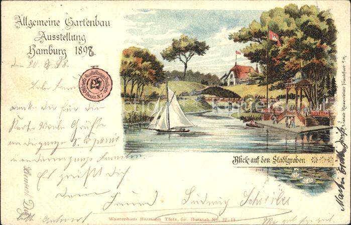 Gartenbauaustellung Hamburg Stadtgraben Litho