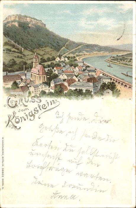 Verlag Hagelberg W. Nr. 36905 Koenigstein Litho