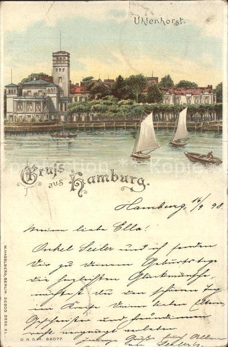 Verlag Hagelberg W. Nr. 36903 Hamburg Uhlenhorst Litho