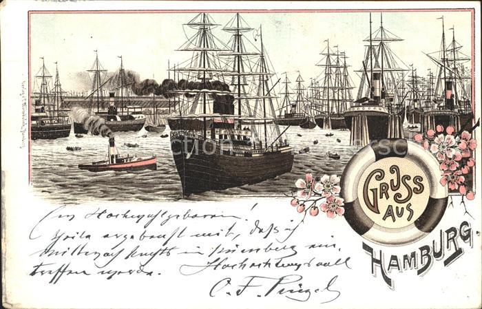 Segelschiffe Hamburg Litho