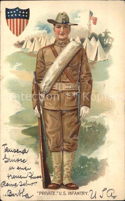 Militaria Private U.S. Infantry Litho