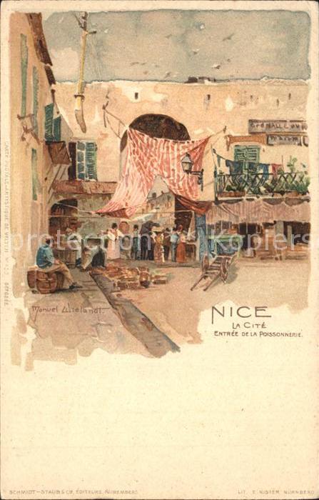 Wielandt Manuel Litho Nice Entree de la Poissonnerie Fischmarkt