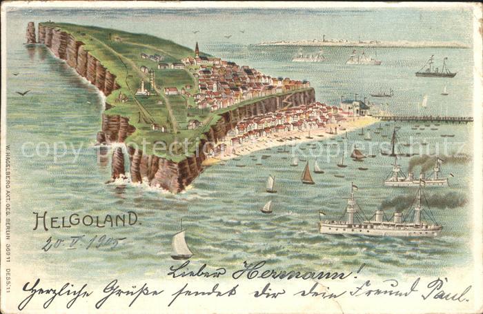 Verlag Hagelberg W. Nr. 36911 Helgoland Litho