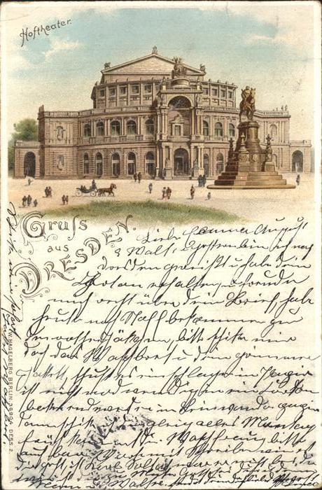 Verlag Hagelberg W. Nr. 36904 Dresden Hoftheater Litho
