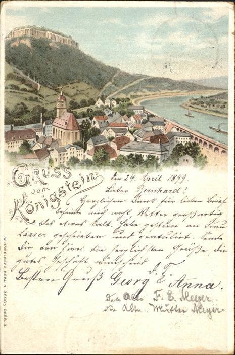 Verlag Hagelberg W. Nr. 36905 Koenigstein Litho