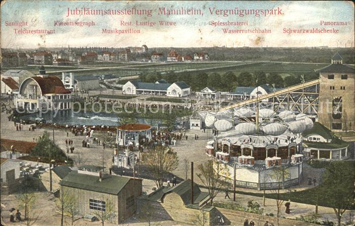 Vergnuegungspark Jubilaeumsausstellung Mannheim Kinematograph Spiessbraterei