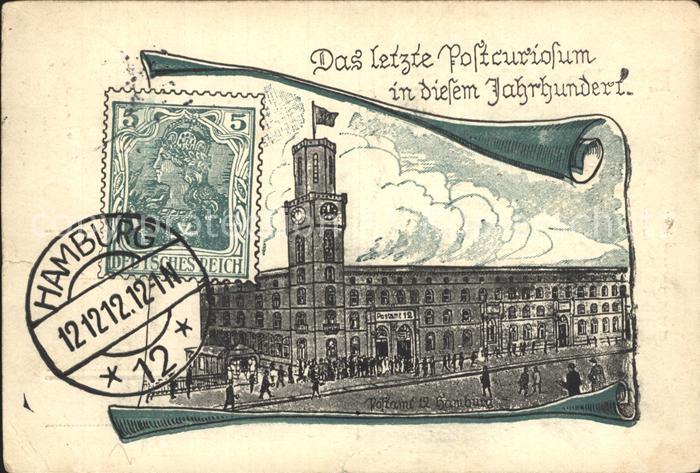 Datumskarte 12.12.12 Post-Kuriosum Gedicht Hamburg