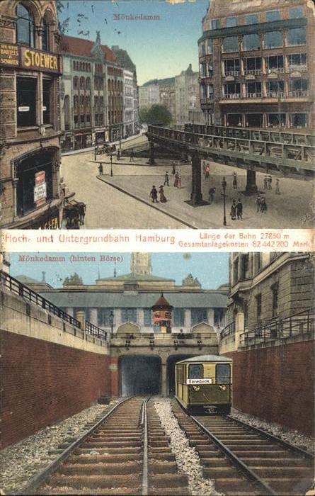 U-Bahn Subway Underground Hochbahn Hamburg Mönkedamm