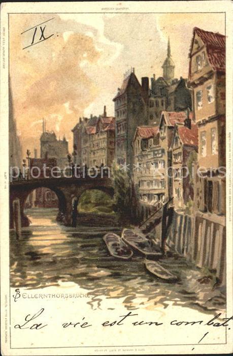 Biese Carl Karl Hamburg Ellerntorsbruecke Litho