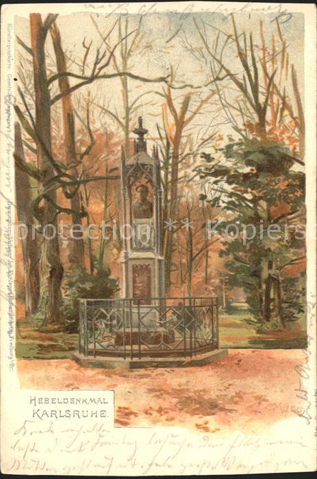 Muench C. Karlsruhe Hebeldenkmal Litho