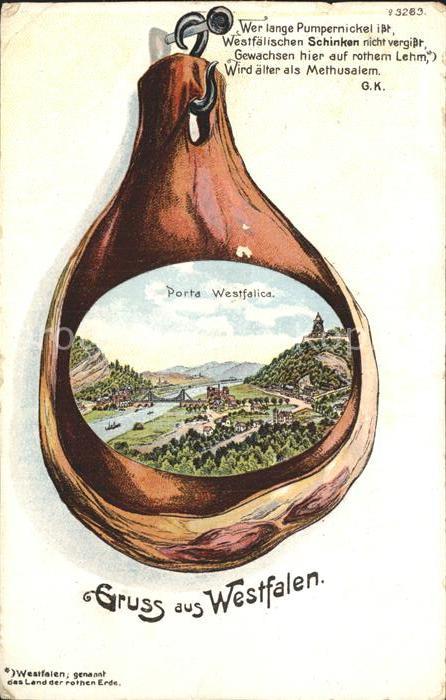 Schinkenkarte Porta Westfalica Gedicht G.K.
