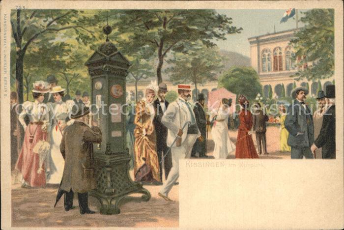 Wetterhaeuschen Wetterstation Bad Kissingen Kurpark Litho