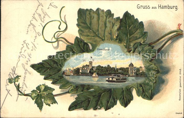 Ahornblattkarte Hamburg Uhlenhorst Litho