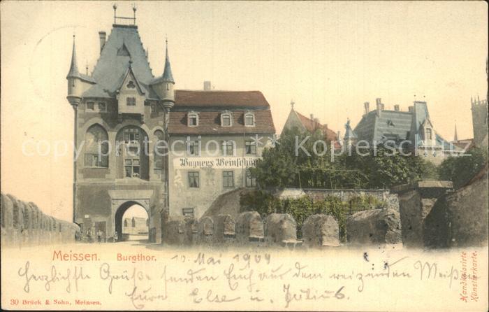 Meissen Elbe Sachsen Burgtor Weinschaenke