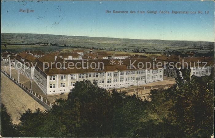 Meissen Elbe Sachsen Kasernen 2tes Koeniglich Saechsisches Jaegerbataillon No 13