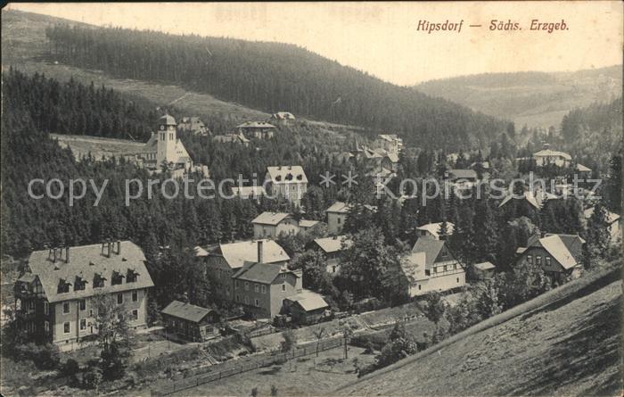 Kipsdorf Ortsansicht mit Kirche Englers Postkarte