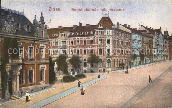 Zittau Bahnhofstrasse mit Postamt