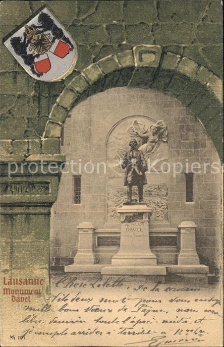Lausanne VD Monument Davel Statue Wappen