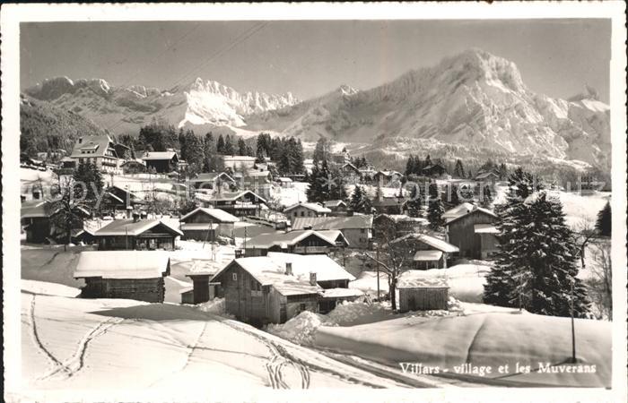 Villars VD Village et les Muverans en hiver Alpes Vaudoises