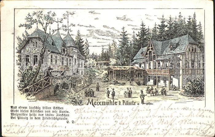Pillnitz Meixmuehle Gaststaette Litho Reichspost
