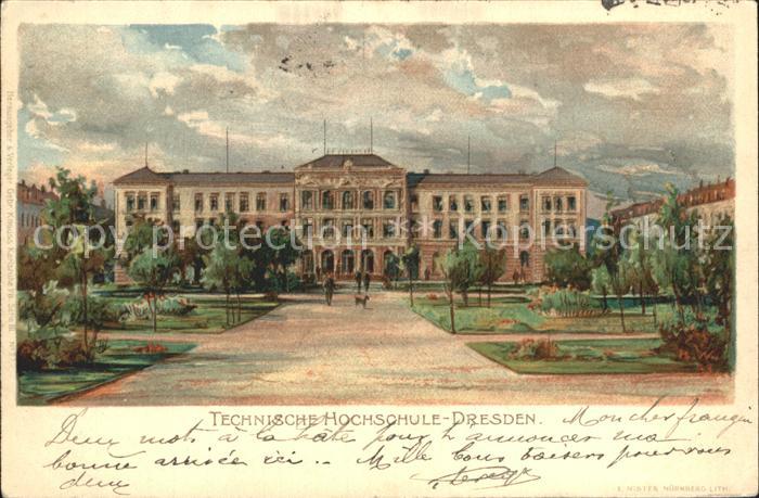 DRESDEN Elbe Technische Hochschule Reichspost Litho