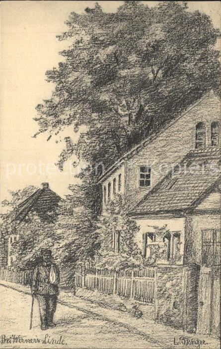 DRESDEN Elbe Bei Werners Linde Heimatdank Postkarte Kuenstlerkarte