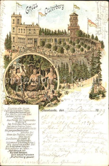 Cossebaude Osterberg Hotel Gedicht Litho Reichspost