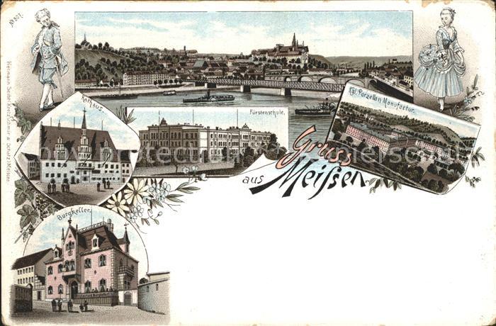 Meissen Elbe Sachsen Panorama Burgberg Albrechtsburg Porzellan Manufaktur Fuerst