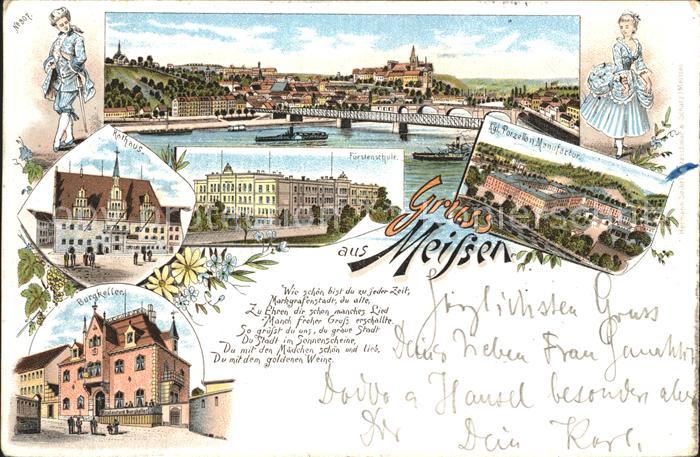Meissen Elbe Sachsen Panorama Burgberg Albrechtsburg Porzellan Manufaktur Fuerst