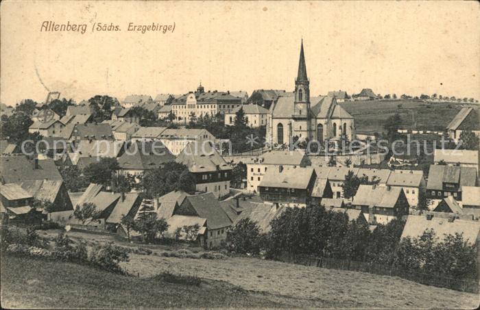 Altenberg Erzgebirge Ortsansicht mit Kirche