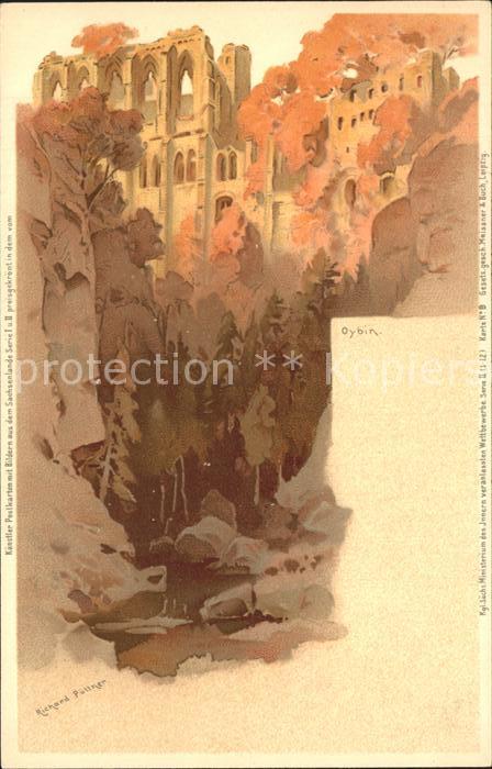 Oybin Sachsen Berg Oybin Kirchruine Kuenstlerkarte