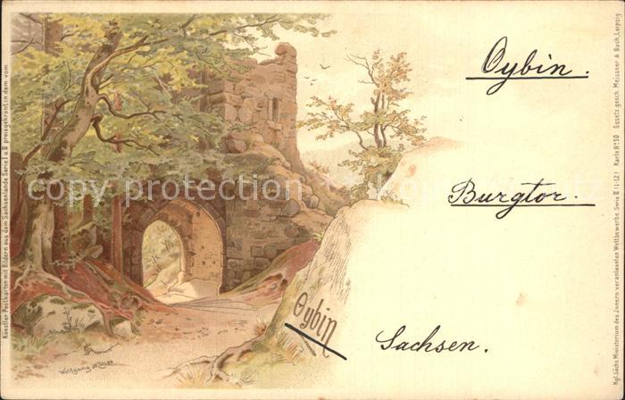 Oybin Sachsen Burgtor Berg Oybin Kuenstlerkarte