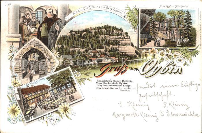 Oybin Sachsen Berg Oybin Friedhof Kirchruine Kreuzgang Gesellschaftsplatz Restau