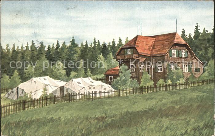 Geising Erzgebirge Ferienheim des Saechsischen Juenglingsbundes Kuenstlerkarte