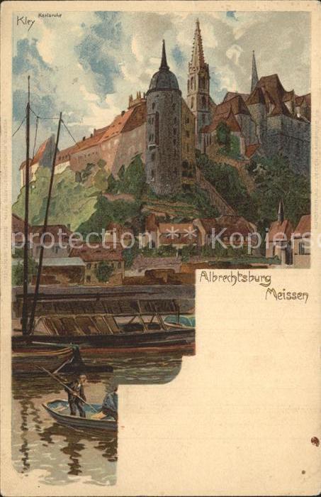 Meissen Elbe Sachsen Albrechtsburg Kuenstlerkarte